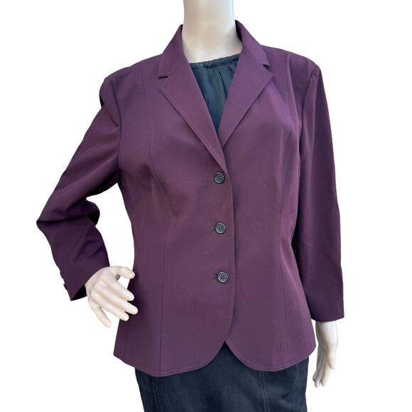 The Limited Women's Purple Long Sleeves Notched Lapel Blazer Jacket Size 12 - Picture 1 of 8